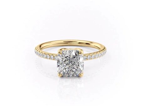 The Pave Alison Set With A 2.5 Carat Cushion Lab Diamond Discount