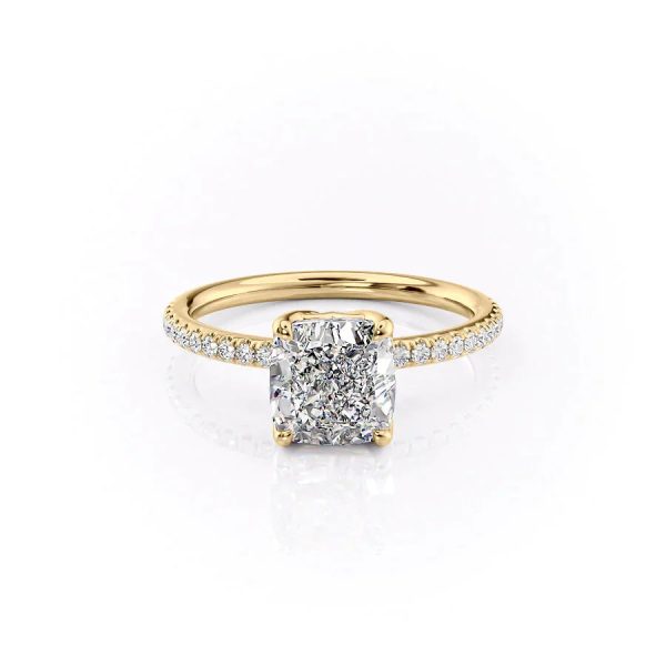 The Pave Alison Set With A 2.5 Carat Cushion Lab Diamond Discount