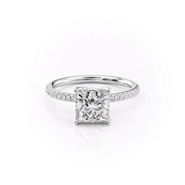 The Pave Alison Set With A 2 Carat Princess Lab Diamond For Discount