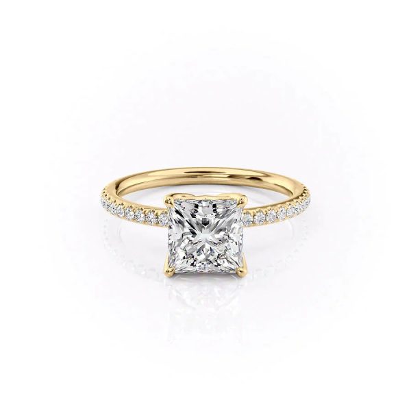 The Pave Alison Set With A 2.5 Carat Princess Lab Diamond on Sale