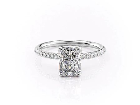 The Pave Alison Set With A 2.5 Carat Radiant Lab Diamond For Discount