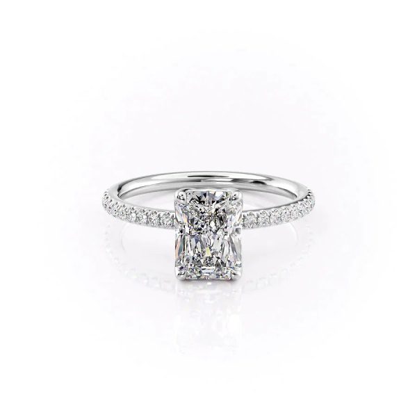 The Pave Alison Set With A 2.5 Carat Radiant Lab Diamond For Discount