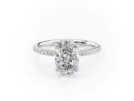 The Pave Alison Set With A 3 Carat Oval Lab Diamond For Cheap