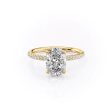 The Pave Alison Set With A 1 Carat Oval Lab Diamond For Sale