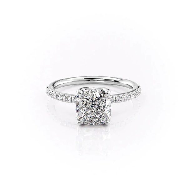 The Pave Alison Set With A 2.5 Carat Cushion Lab Diamond Online