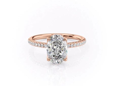 The Pave Alison Set With A 2 Carat Oval Lab Diamond on Sale