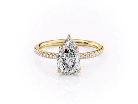 The Pave Alison Set With A 2.5 Carat Pear Lab Diamond For Cheap