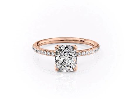 The Pave Alison Set With A 2.5 Carat Elongated Cushion Lab Diamond Online