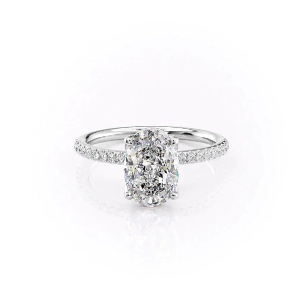 The Pave Alison Set With A 1 Carat Oval Lab Diamond Online Sale