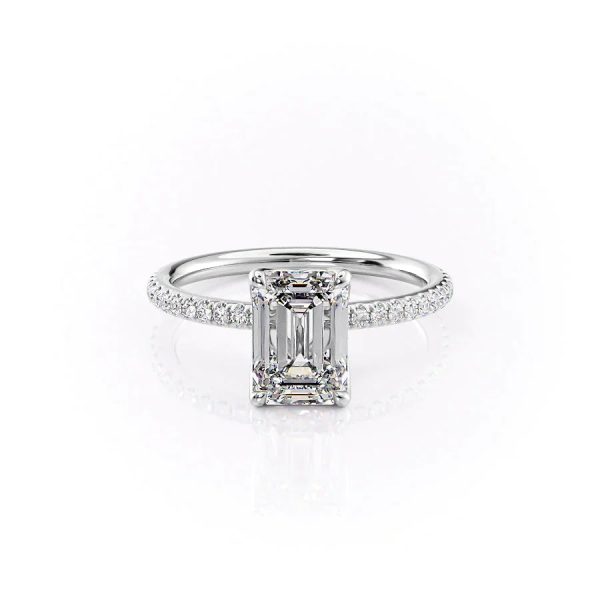 The Pave Alison Set With A 2 Carat Emerald Lab Diamond Online Hot Sale