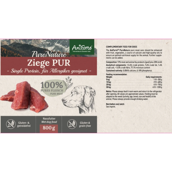 AniForte Pure Nature Pure Goat Wet Dog Food Online Sale