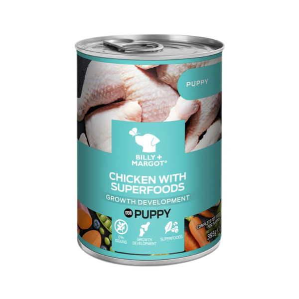 Billy & Margot Chicken with Superfoods Puppy Tin Online now