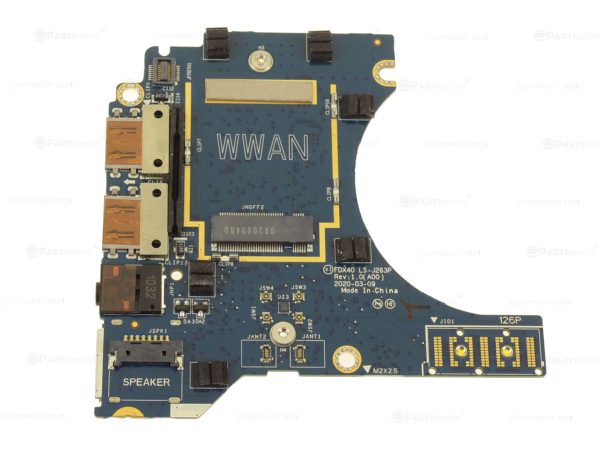 Refurbished Dell OEM Latitude 7410 Right-side IO Circuit Board  Audio USB Power Button WWAN SIM WDKDT Sale