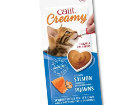 Catit Creamy Lickable Cat Treat - Salmon and Prawn Online now