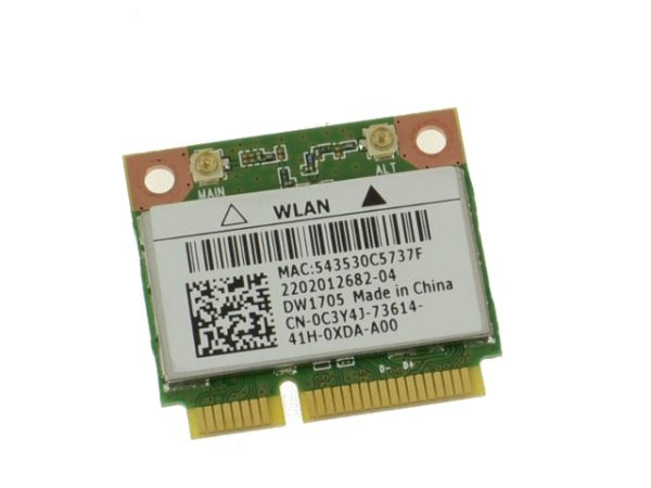 Used Dell OEM Wireless DW1705 WLAN WiFi 802.11 b g n  Bluetooth 4.0 Half-Height Mini-PCI Express Card C3Y4J For Discount