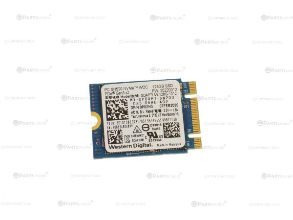 Used Western Digital 128GB NVMe PCIE SSD Hard Drive M.2 2230 Card 128GB P0XH3 Online